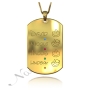 Mom Necklace with Kids' Name and Birthstones in 10k Yellow Gold - 1