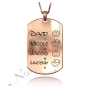 Mom Necklace with childrens' Names and Birthstones in Rose Gold Plated - 1