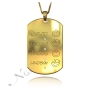 Mom Pendant with Kids' Names and Diamonds in 18k Yellow Gold Plated - 1