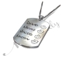 Mom Dog Tag with Names of Kids and Diamonds in Sterling Silver - 2