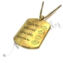 Mom Dog Tag with Names of Kids and Diamonds in 18k Yellow Gold Plated - 2