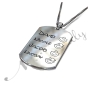 Mom Dog Tag with Names of Kids and Diamonds in 14k White Gold - 2