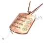Mom Dog Tag with Names of Kids and Diamonds in Rose Gold Plated - 2