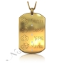 Mom Necklace with Hebrew childrens' Names and Diamonds in 10k Yellow Gold - 1