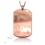 Mom Necklace with Hebrew childrens' Names and Diamonds in Rose Gold Plated - 1