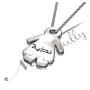 Arabic Name Necklace Personalized on a Doll with Heart Feet -"Nadya" in 10k White Gold - 2