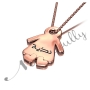 Arabic Name Necklace Personalized on a Doll with Heart Feet -"Nadya" in 10k Rose Gold - 2