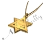 Star of David Necklace in 3D in 14k Yellow Gold - 2