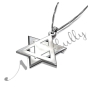 Star of David Necklace in 3D in 14k White Gold - 2