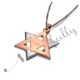 Star of David Necklace in 3D (Two-Tone 10k White and Rose Gold) - 2
