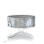 Custom Ring With Two Names in Capital Letters - "Elena and Stephen" in Sterling Silver - 2