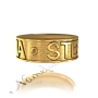 Custom Ring With Two Names in Capital Letters - "Elena and Stephen" in 10k Yellow Gold - 2