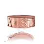 Custom Ring With Two Names in Capital Letters - "Elena and Stephen" in Rose Gold Plated - 2
