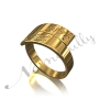 Custom Ring with two names in Hebrew and English - "Liat" in 18k Yellow Gold Plated - 1