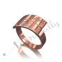 Custom Ring with two names in Hebrew and English - "Liat" in 10k Rose Gold - 1