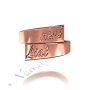 Custom Ring with two names in Hebrew and English - "Liat" in 14k Rose Gold - 2