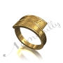 Customized Ring with Two Initials and Bypass Style in 10k Yellow Gold - 1