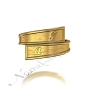 Customized Ring with Two Initials and Bypass Style in 10k Yellow Gold - 2