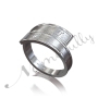 Customized Ring with Two Initials and Bypass Style in Sterling Silver - 1