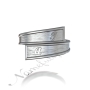 Customized Ring with Two Initials and Bypass Style in Sterling Silver - 2