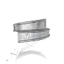 Customized Ring with Two Initials and Bypass Style in 14k White Gold - 2