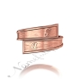 Customized Ring with Two Initials and Bypass Style in Rose Gold Plated - 2