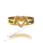 Personalized Ring with Two Names in Script with Cut Out Heart - "Brad and Angelina" in 14k Yellow Gold - 2