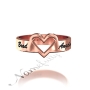 Personalized Ring with Two Names in Script with Cut Out Heart - "Brad and Angelina" in 14k Rose Gold - 2