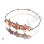 Hebrew Bracelet with Three Stars of David and "Mazel" in 14k Rose Gold - 2