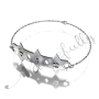 Hebrew Bracelet with Three Stars of David and "Mazel" in 14k White Gold - 2