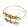 Hebrew Bracelet with Three Stars of David and "Mazel" in 18k Yellow Gold Plated - 2