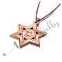 Customized Initial Necklace with Star of David in 14k Rose Gold - 2
