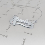 Name Necklace with Heart and Swarovski Birthstones in Sterling Silver - "Rachel" - 2