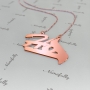 Custom Necklace in Arabic and English with Two Initials - "Ha" in Rose Gold Plated - 2