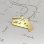 Custom Necklace in Arabic and English with Two Initials - "Ha" in 14k Yellow Gold - 2