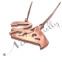 Personalized Sparkling Pendant in Arabic and English with Two Initials - "Ha" in 10k Rose Gold - 2
