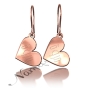 Personalized Arabic Earrings with Dangling Hearts - "Marwa" in Rose Gold Plated - 1