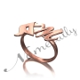 Personalized Ring with Arabic and English Initials - "Miim" in 10k Rose Gold - 1