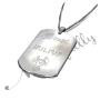 Zodiac Dog Tag with Custom Engraved Arabic Text in Sterling Silver - 2