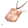 Zodiac Dog Tag with Birthstones and Custom Engraved Arabic Text in Rose Gold Plated - 2