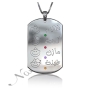 Mom Arabic Pendant with kids' Names and Birthstones in 10k White Gold - 1