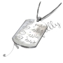 Mom Necklace with Names of Children in Arabic and Diamonds in 10k White Gold - 2