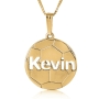 Soccer Name Necklace, Laser Cut-Out,  24k Gold Plated - 1