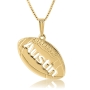 Football Name Necklace, Classic Cut-Out,  24k Gold Plated - 1