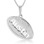 Football Name Necklace, Classic Cut-Out in Sterling Silver - 1