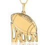 Football Name Necklace, Classic,  24k Gold Plated - 1