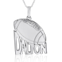 Football Name Necklace, Classic in Sterling Silver - 1