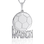 Soccer Name Necklace, Classic in Sterling Silver - 1