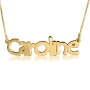 Caroline Print Classic Name Necklace, 24k Gold Plated - 1