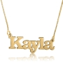 14K Gold Name Necklace, Kayla Print Name Plate - 1